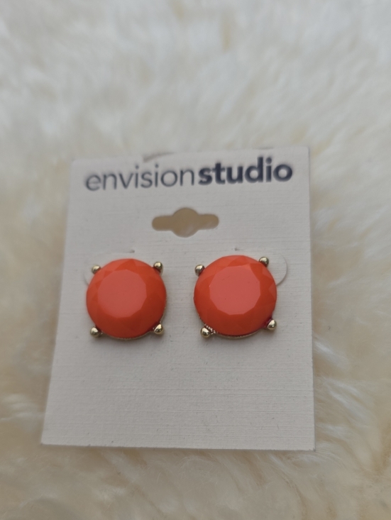 Jewelry - Envision Studio Orange Round Stud Earrings